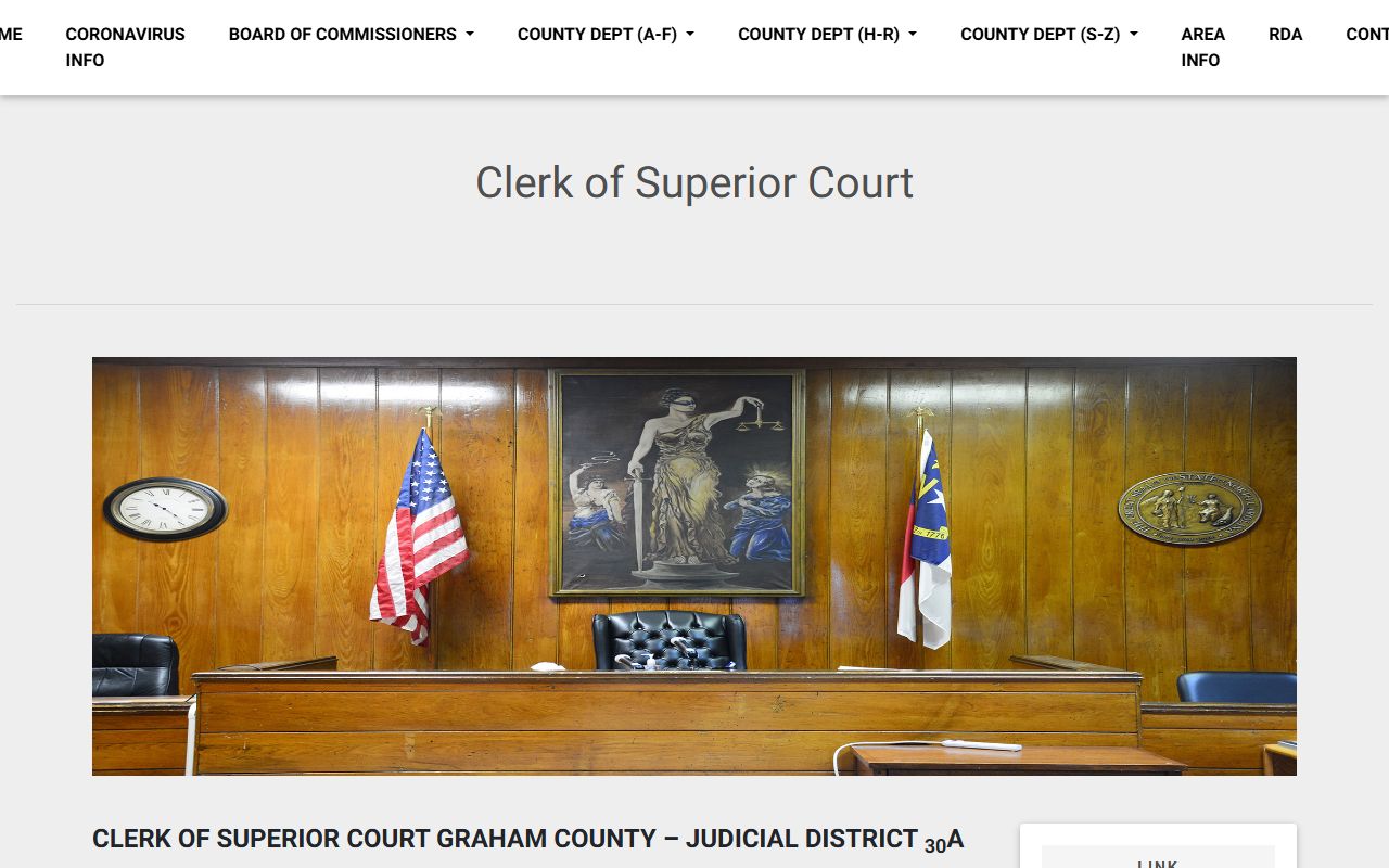 Graham County Clerk of Superior Court contact page