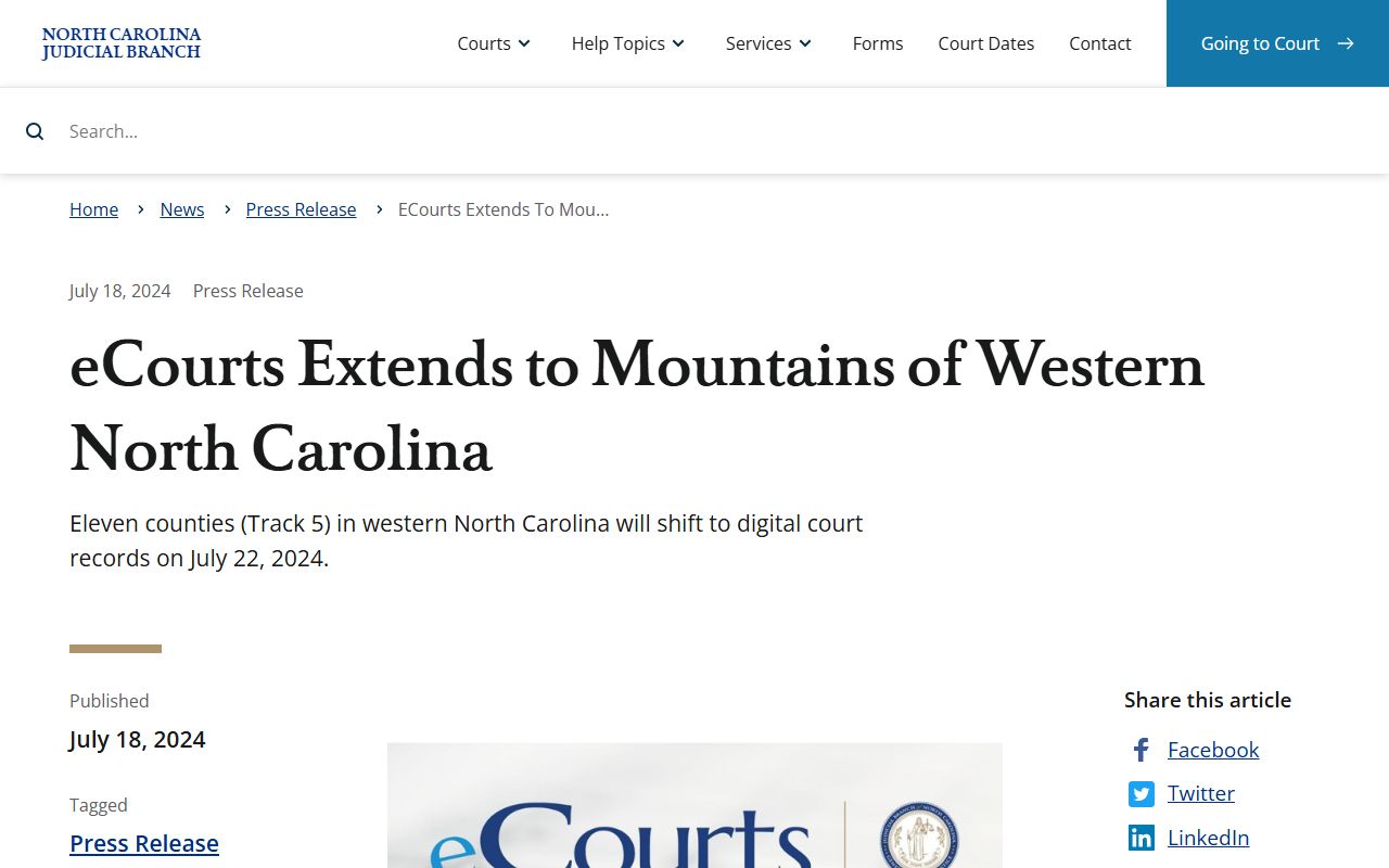 Graham County court dockets eCourts expansion announcement