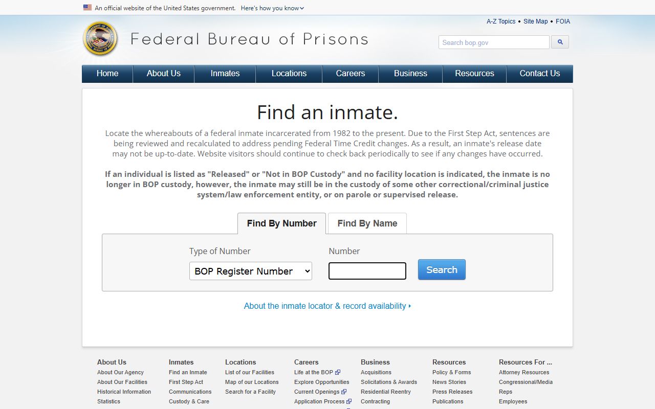 Graham County inmate search federal Bureau of Prisons locator