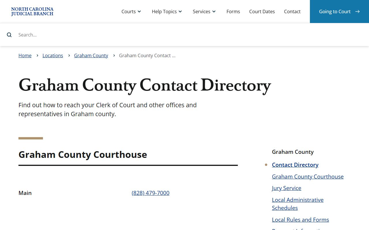 Graham County court records contact directory