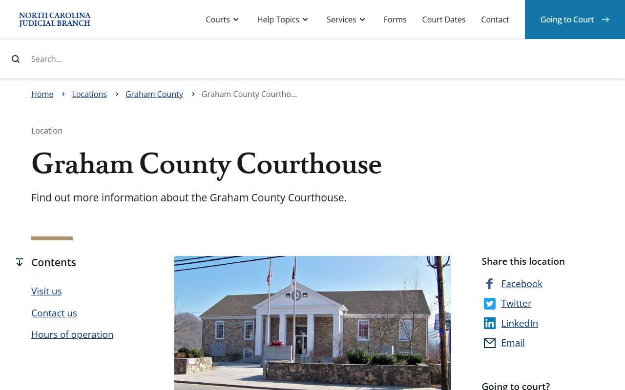 Graham County court records courthouse page